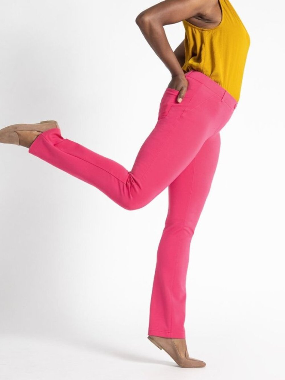 Betabrand Raspberry Beret Bootcut Two Pocket Dress Pant Yoga Pants Small Petite